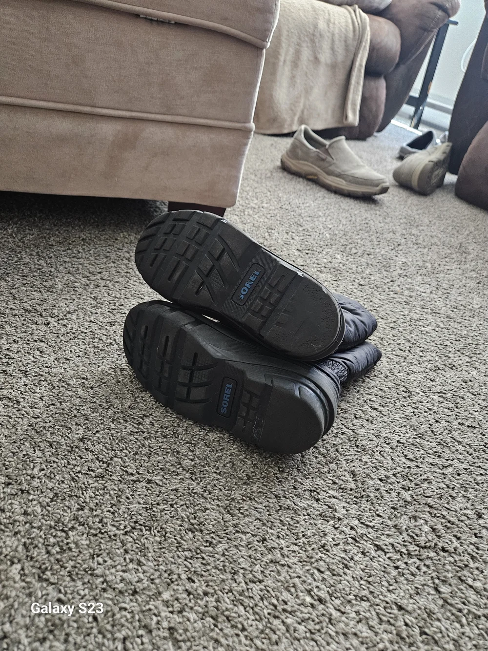Sorel Kids Black and Blue Insulated Snow Boots